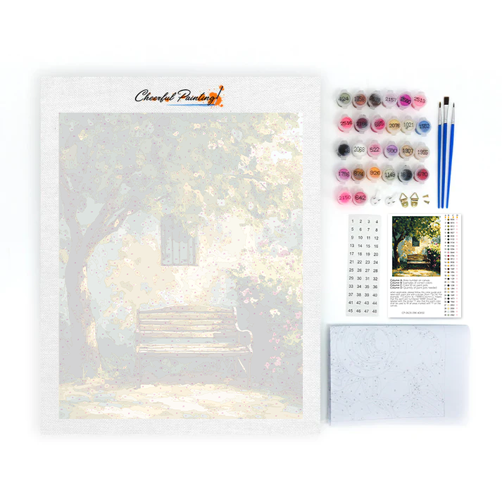 Sunlit Bench - Paint by Numbers