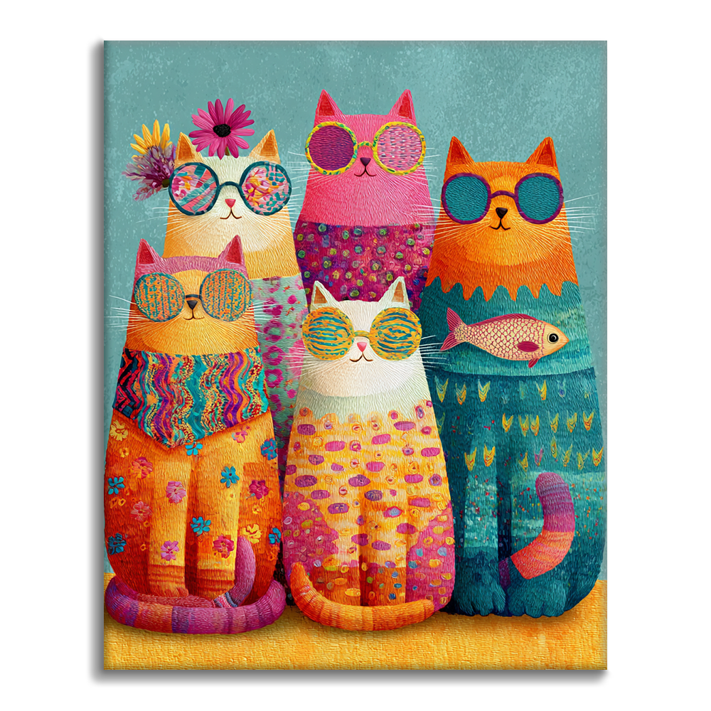 Cool Cat Crew - Paint by Numbers
