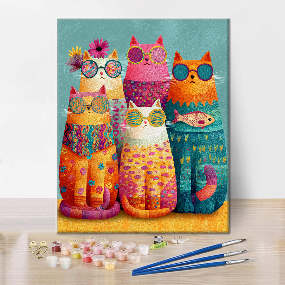 Cool Cat Crew - Paint by Numbers