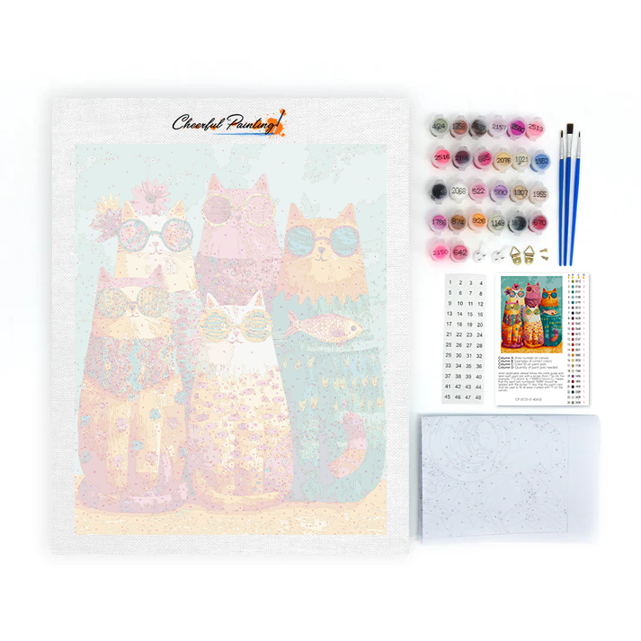 Cool Cat Crew - Paint by Numbers