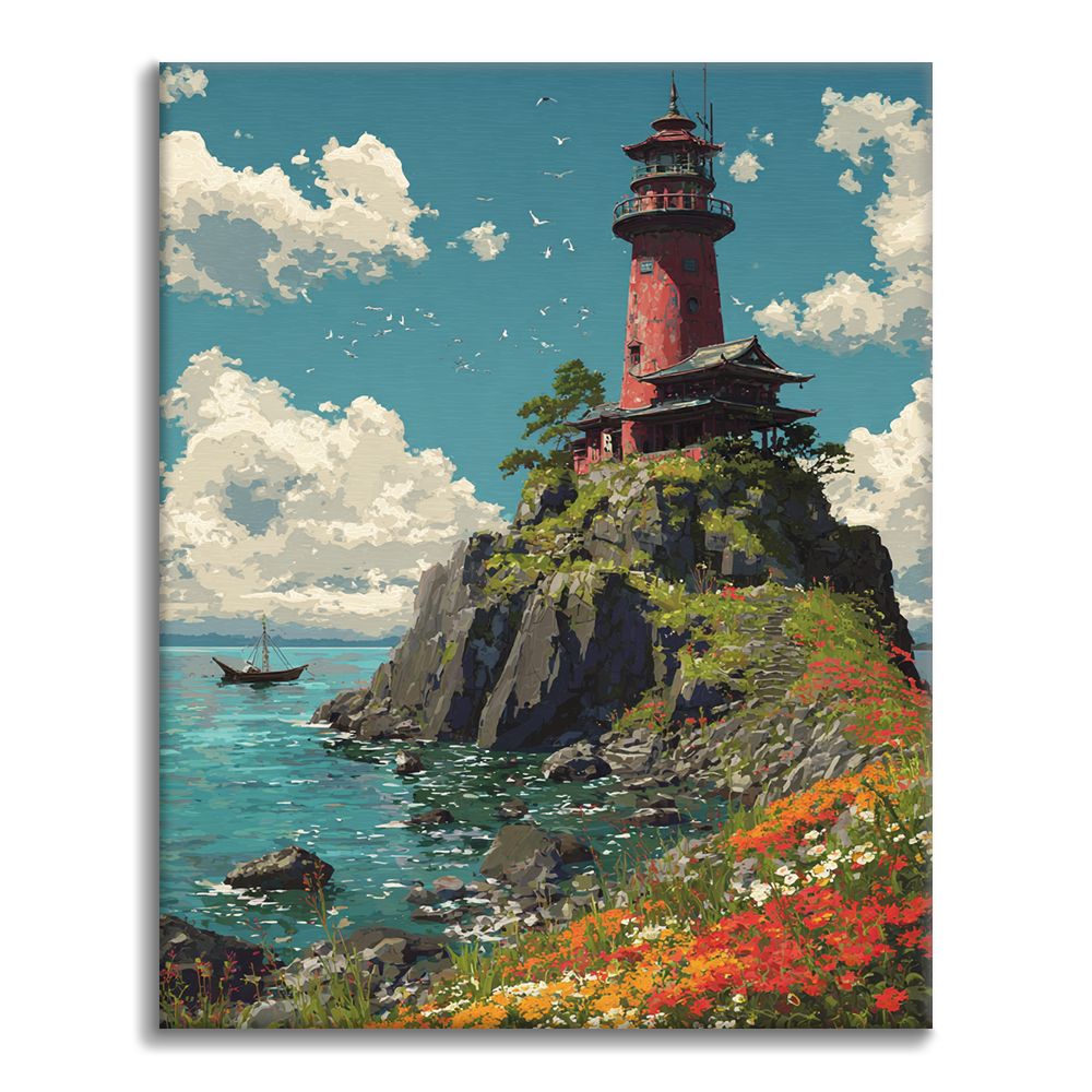 Floral Coastlight - Paint by Numbers