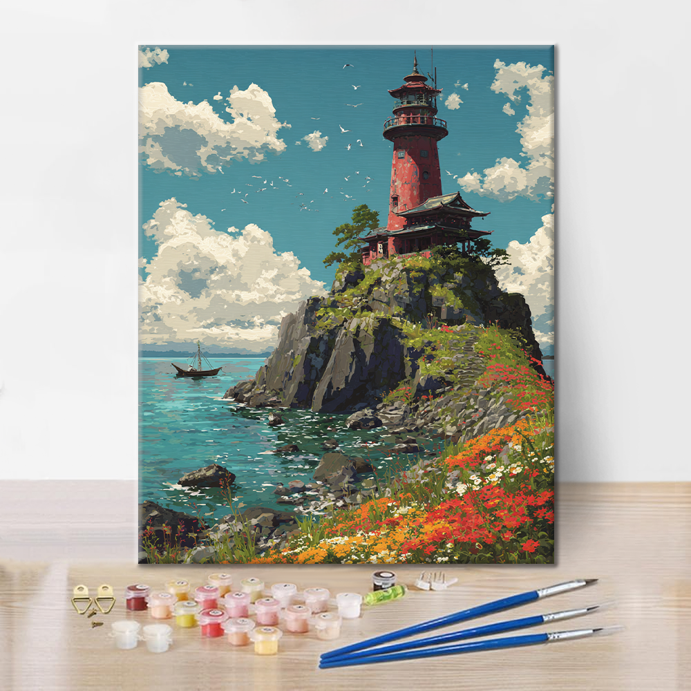 Floral Coastlight - Paint by Numbers