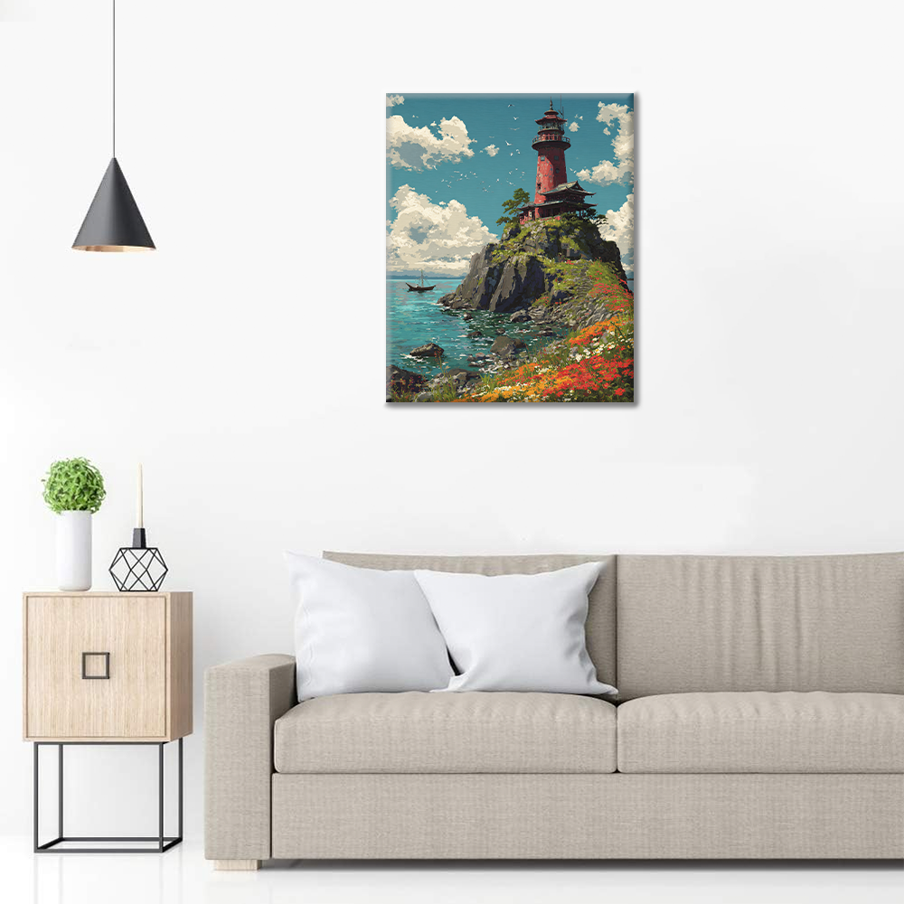 Floral Coastlight - Paint by Numbers