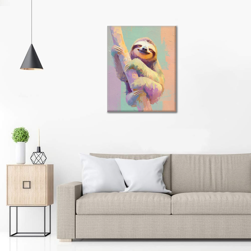 Hugging Sloth - Paint by Numbers