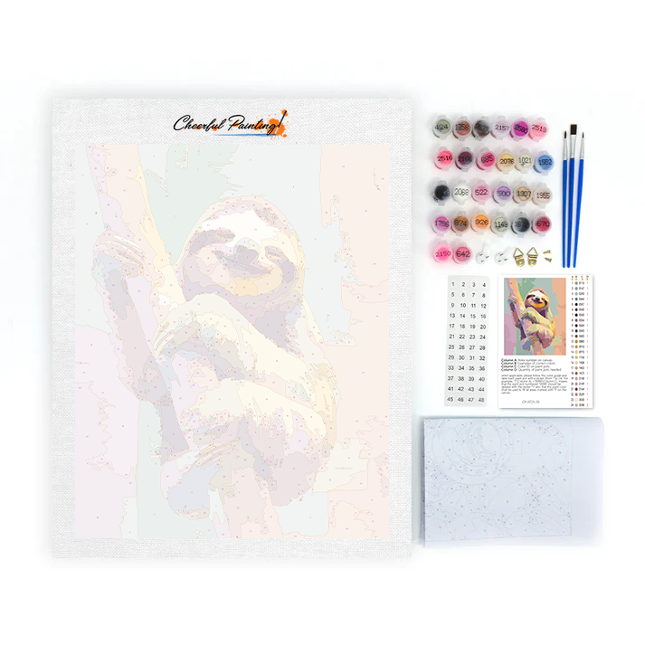 Hugging Sloth - Paint by Numbers