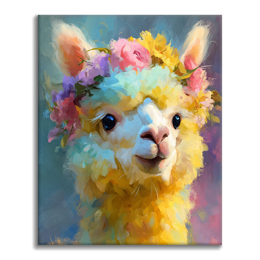 Blooming Llama - Paint by Numbers