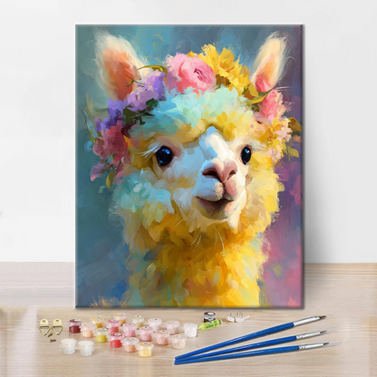 Blooming Llama - Paint by Numbers