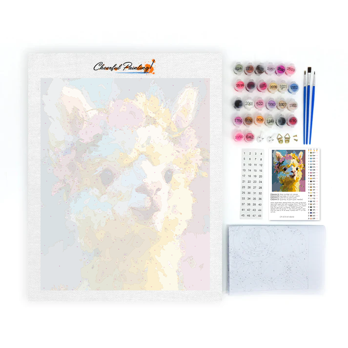 Blooming Llama - Paint by Numbers