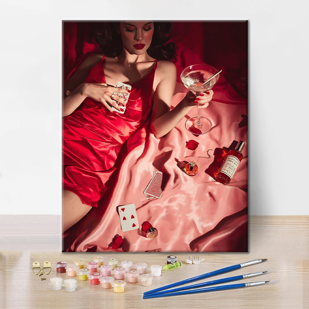 Poker and Drinks - Paint by Numbers
