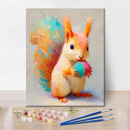 Puffy Squirrel - Paint by Numbers