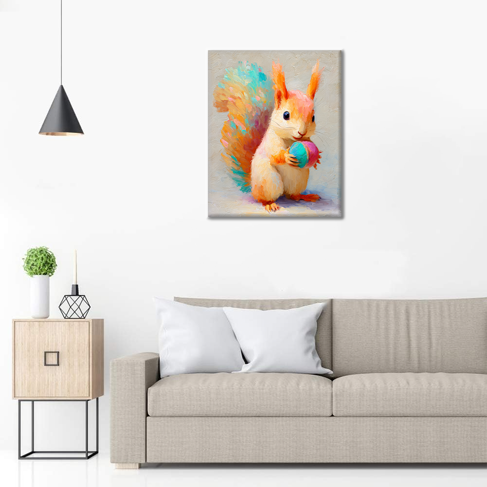 Puffy Squirrel - Paint by Numbers