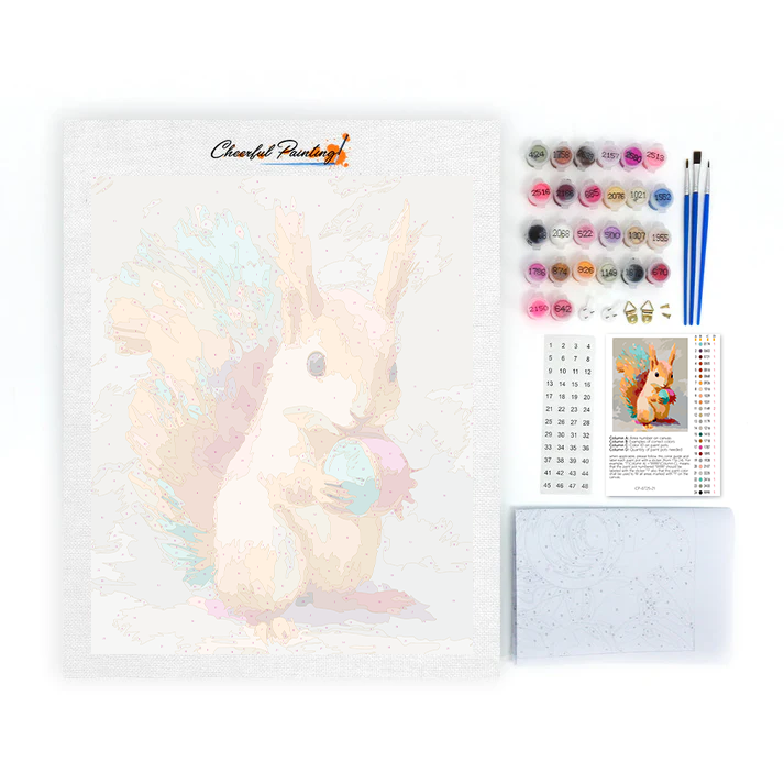 Puffy Squirrel - Paint by Numbers