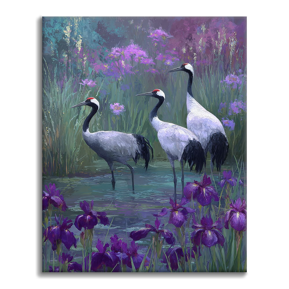 Wisteria Cranes - Paint by Numbers