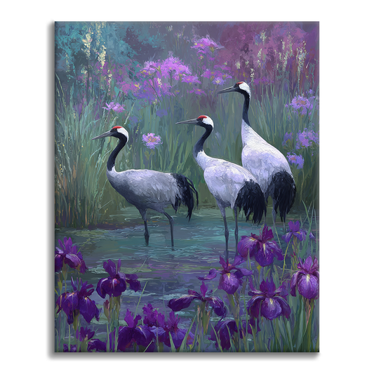 Wisteria Cranes - Paint by Numbers