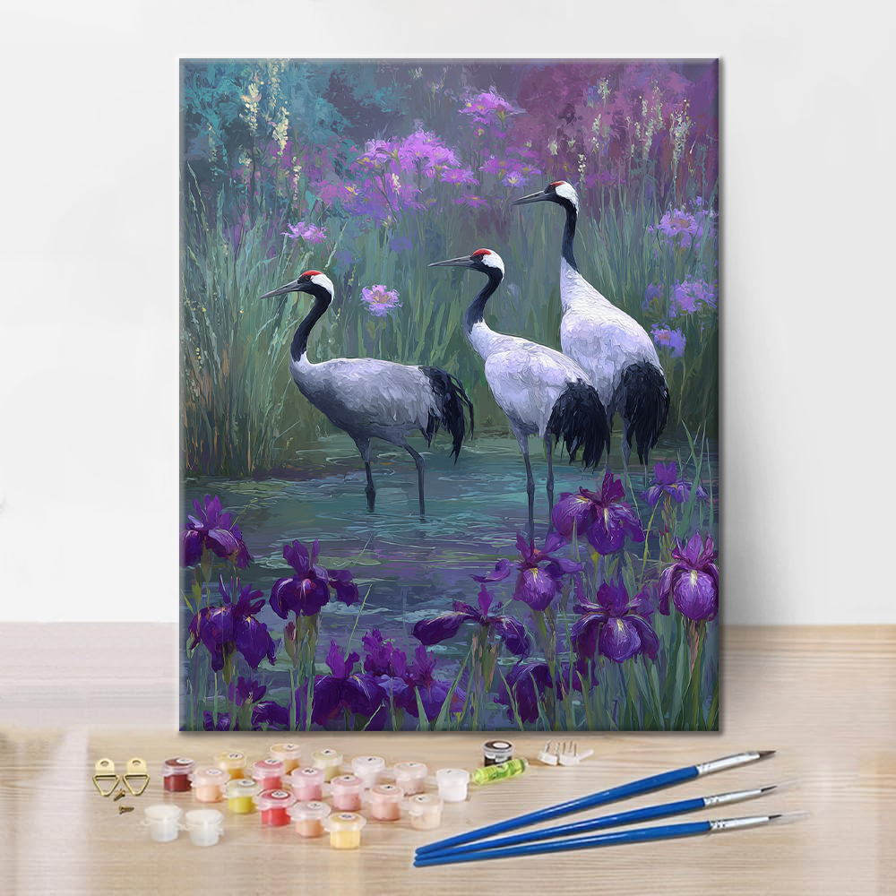 Wisteria Cranes - Paint by Numbers