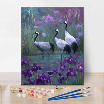 Wisteria Cranes - Paint by Numbers