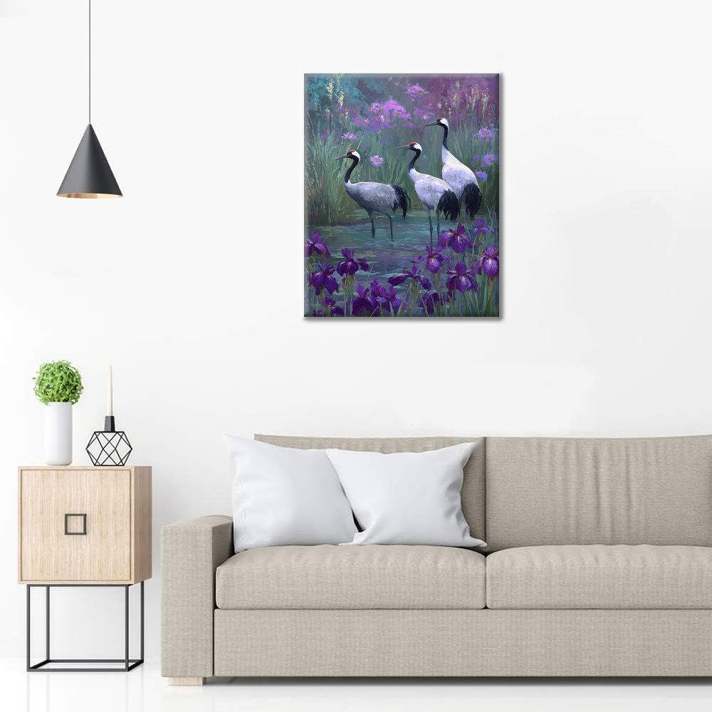 Wisteria Cranes - Paint by Numbers