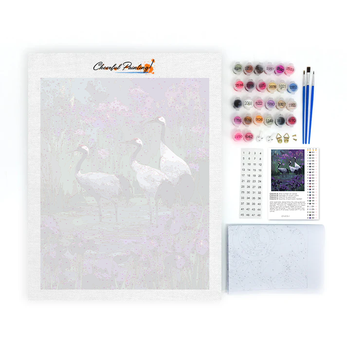 Wisteria Cranes - Paint by Numbers