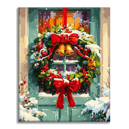 Christmas Door Wreath - Paint by Numbers