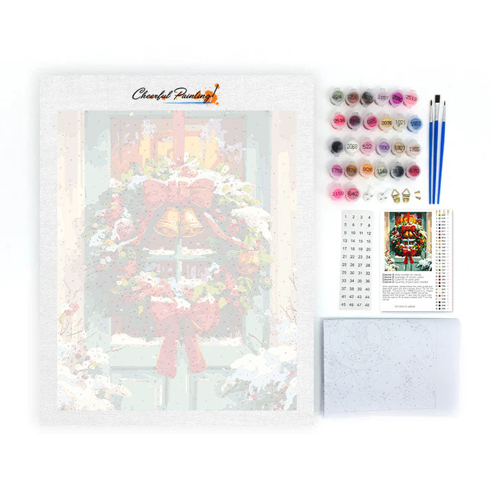 Christmas Door Wreath - Paint by Numbers