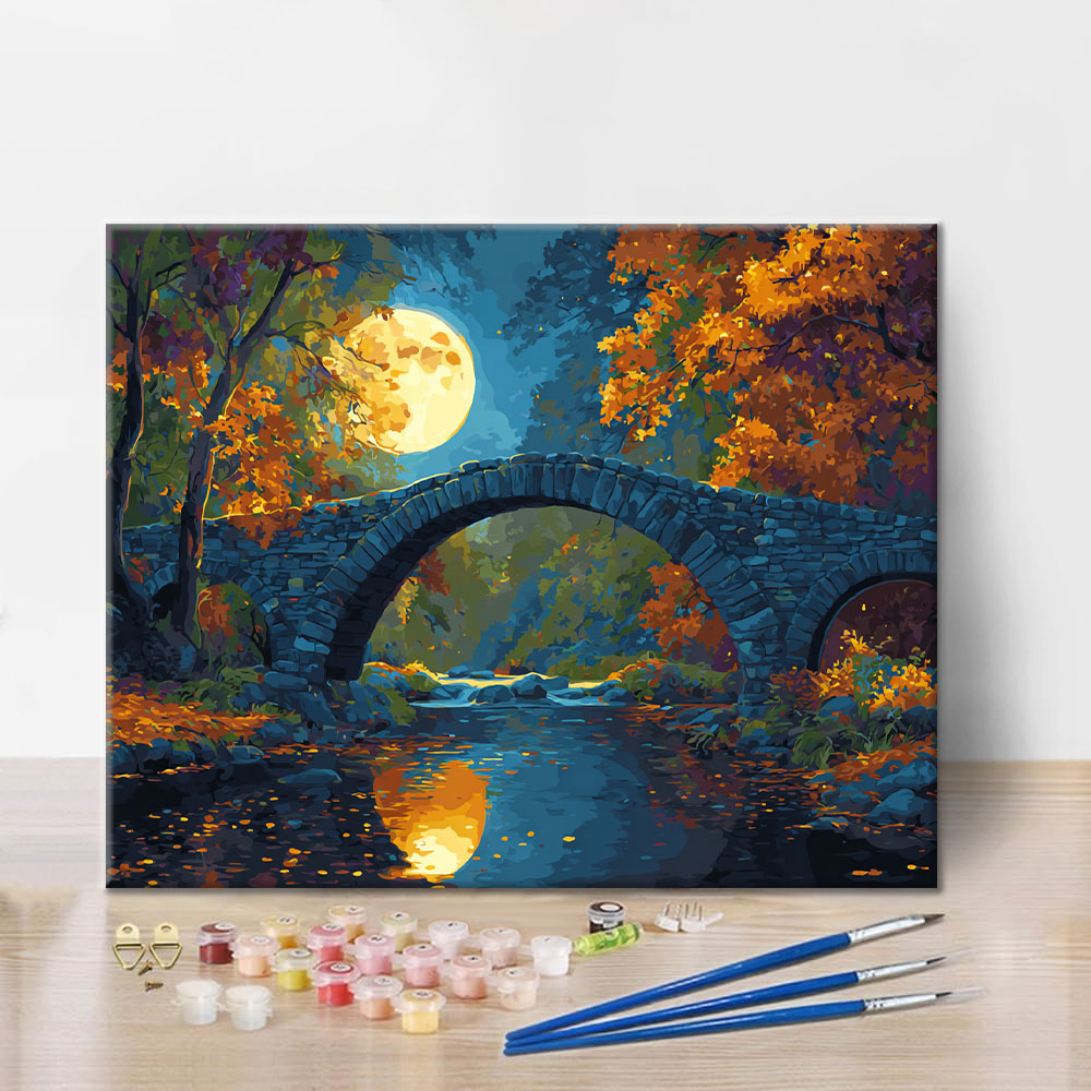 Moonlit Bridge - Paint by Numbers