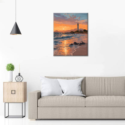 Sunset Lighthouse - Paint by Numbers