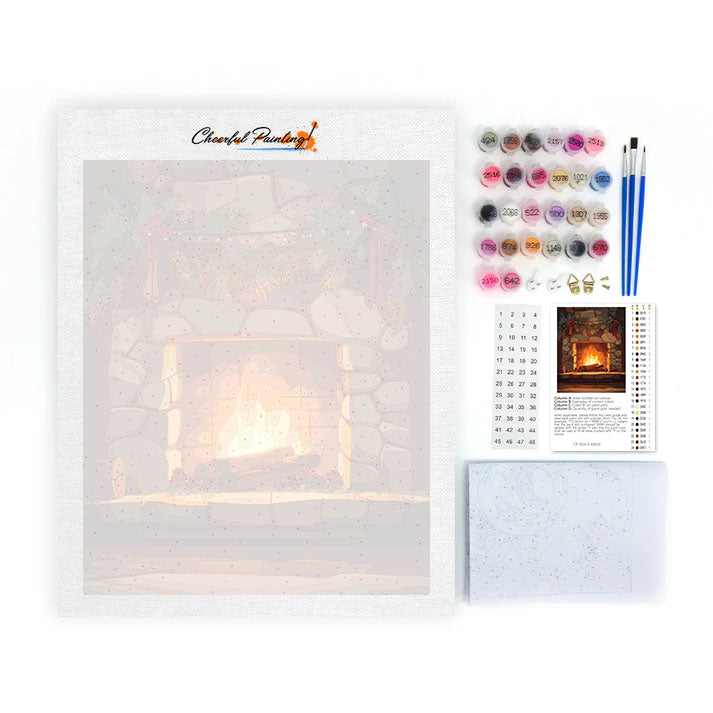 Warm Fireplace - Paint by Numbers