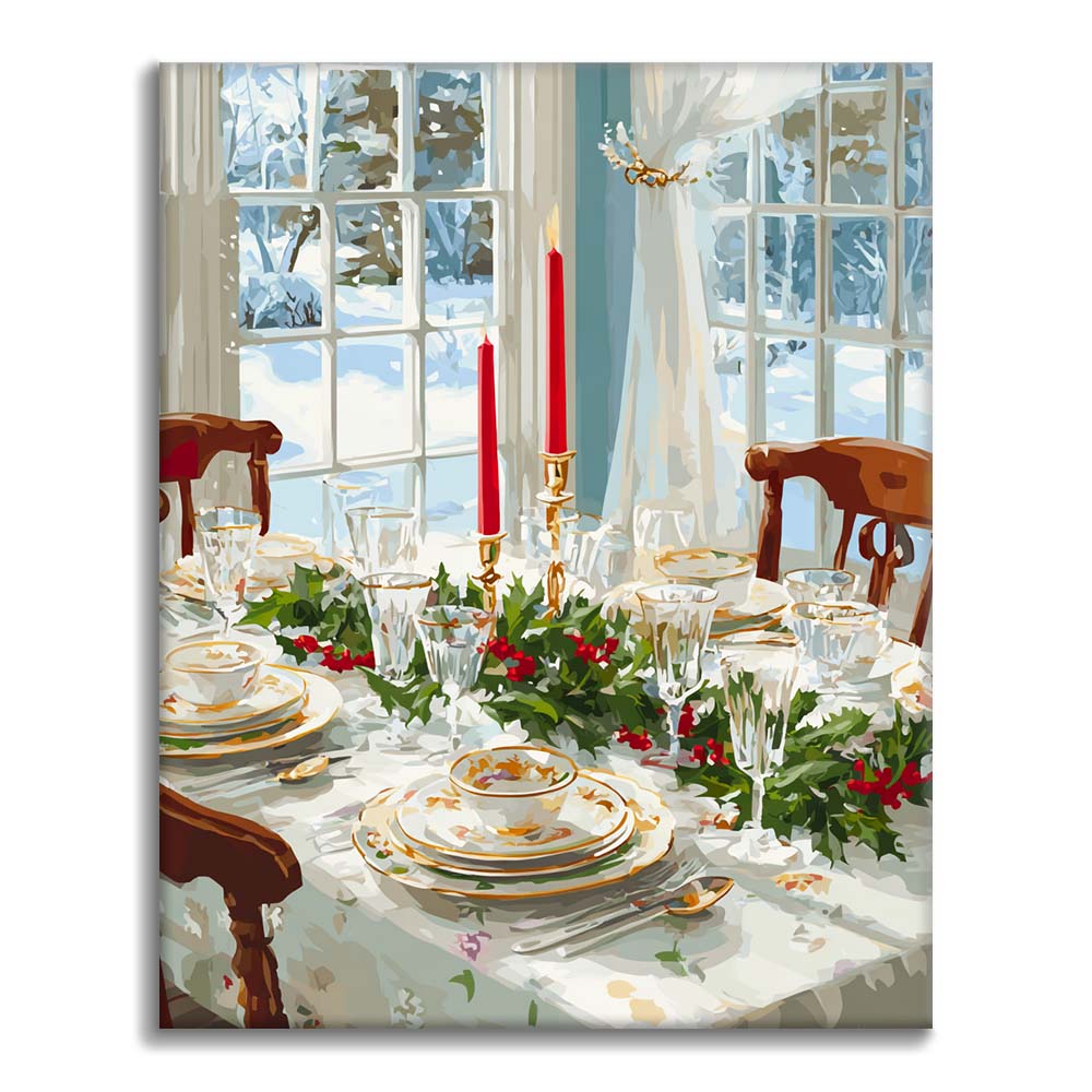 Winter Wonderland Table Setting - Paint by Numbers