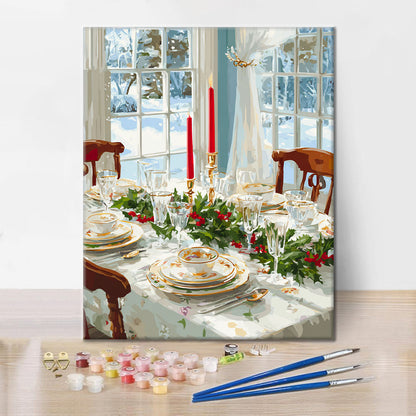 Winter Wonderland Table Setting - Paint by Numbers