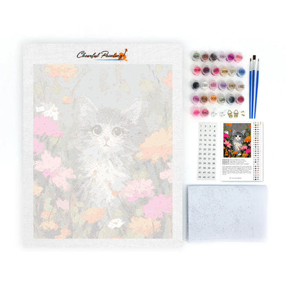 A cat among the flowers - Paint by Numbers