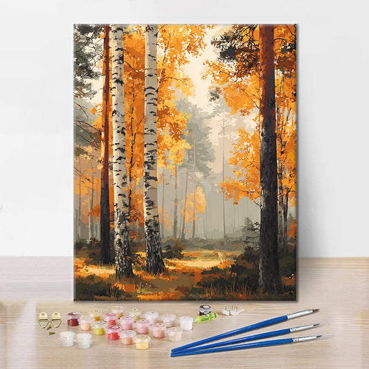 Autumn birch forest - Paint by Numbers