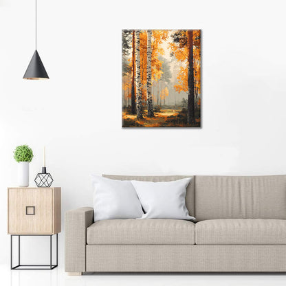Autumn birch forest - Paint by Numbers