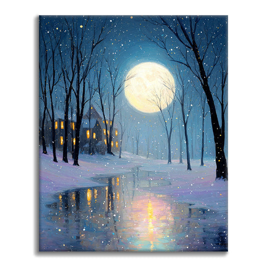 Moonlit Snow - Paint by Numbers
