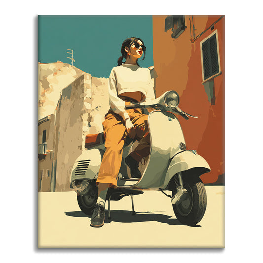 Scooter Girl - Paint by Numbers