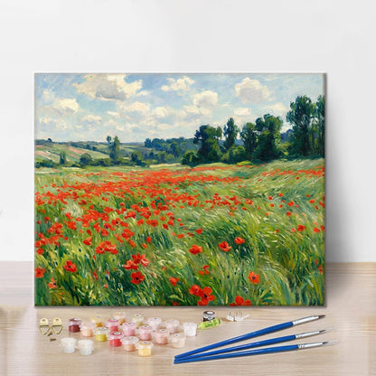 Summer Poppy Field - Paint by Numbers