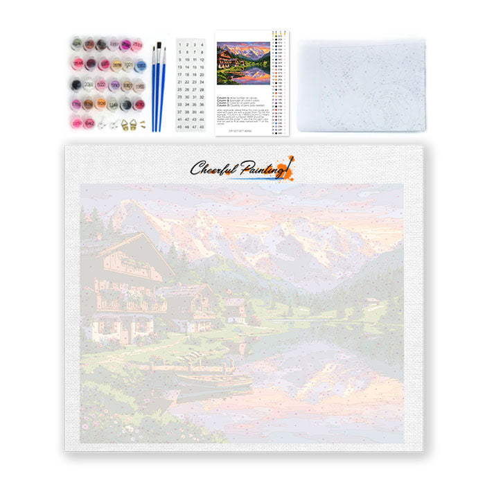 Swiss Alpine Sunset - Paint by Numbers