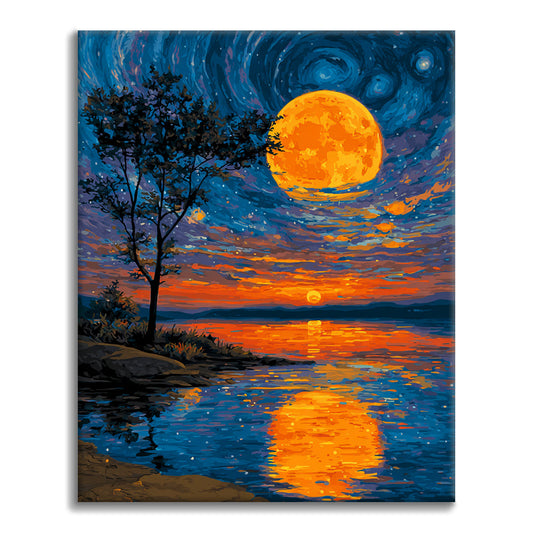 The moon in the lake - Paint by Numbers