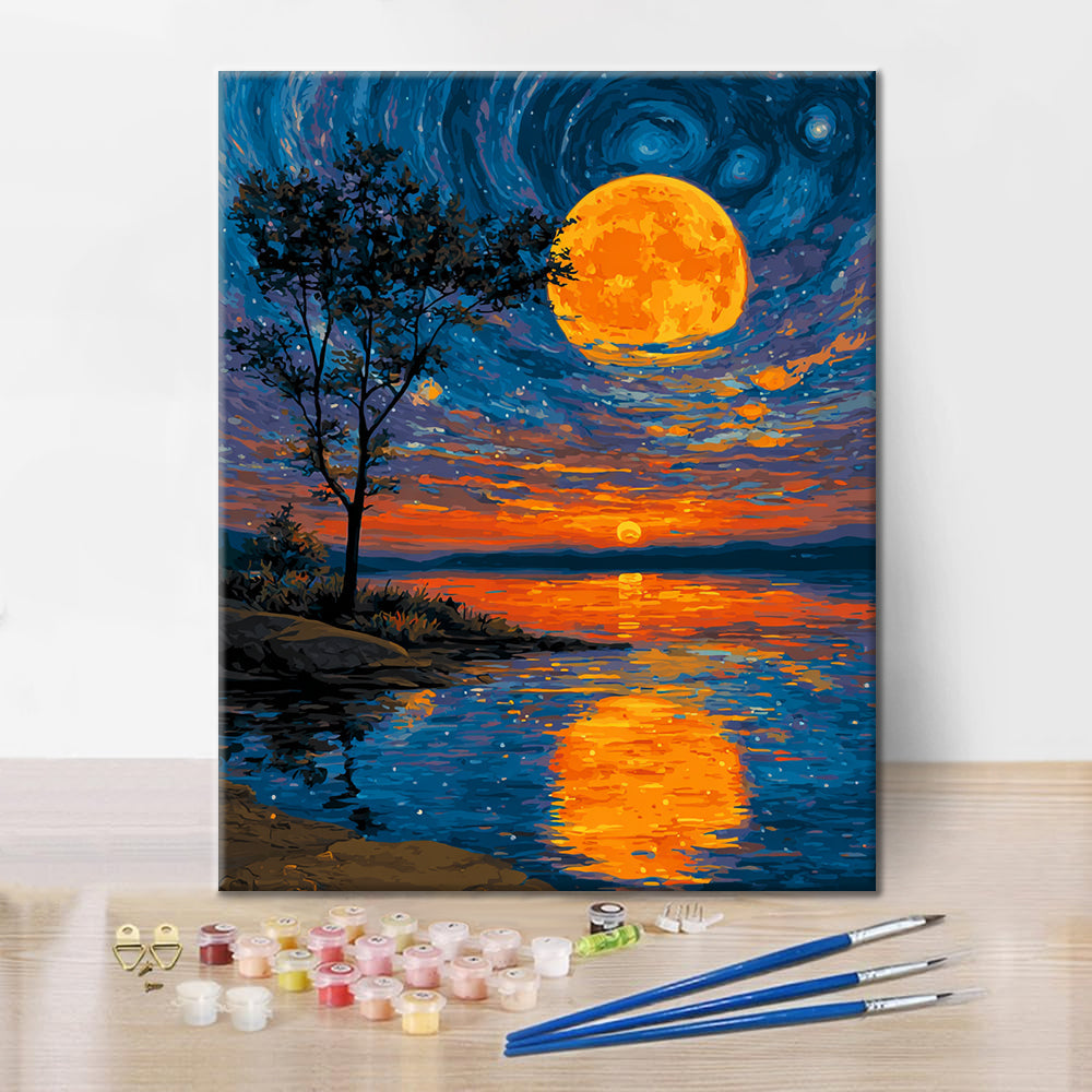 The moon in the lake - Paint by Numbers