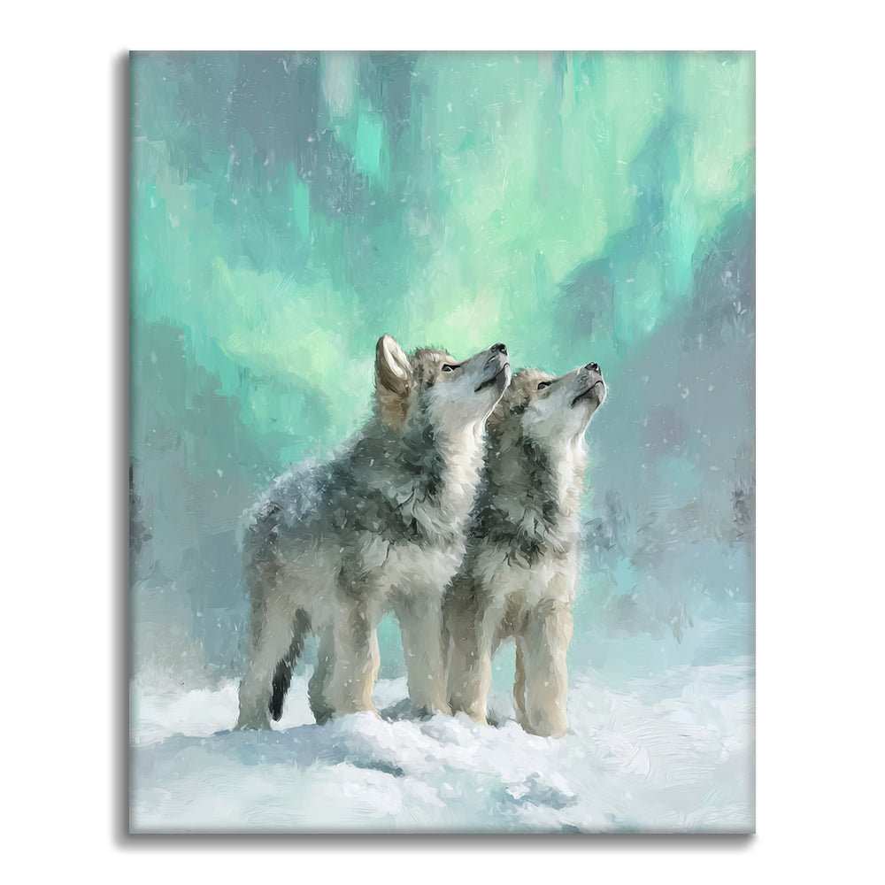 Wolves of the Aurora - Paint by Numbers