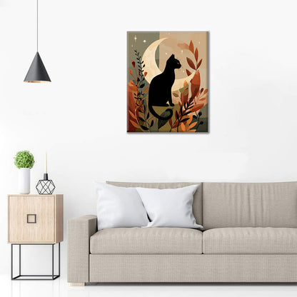 Black Cat Silhouette - Paint by Numbers