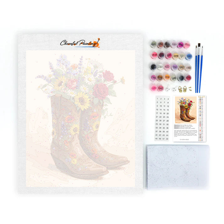 Boot Bouquet - Paint by Numbers