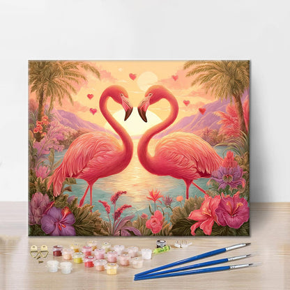 Flamingo Romance - Paint by Numbers