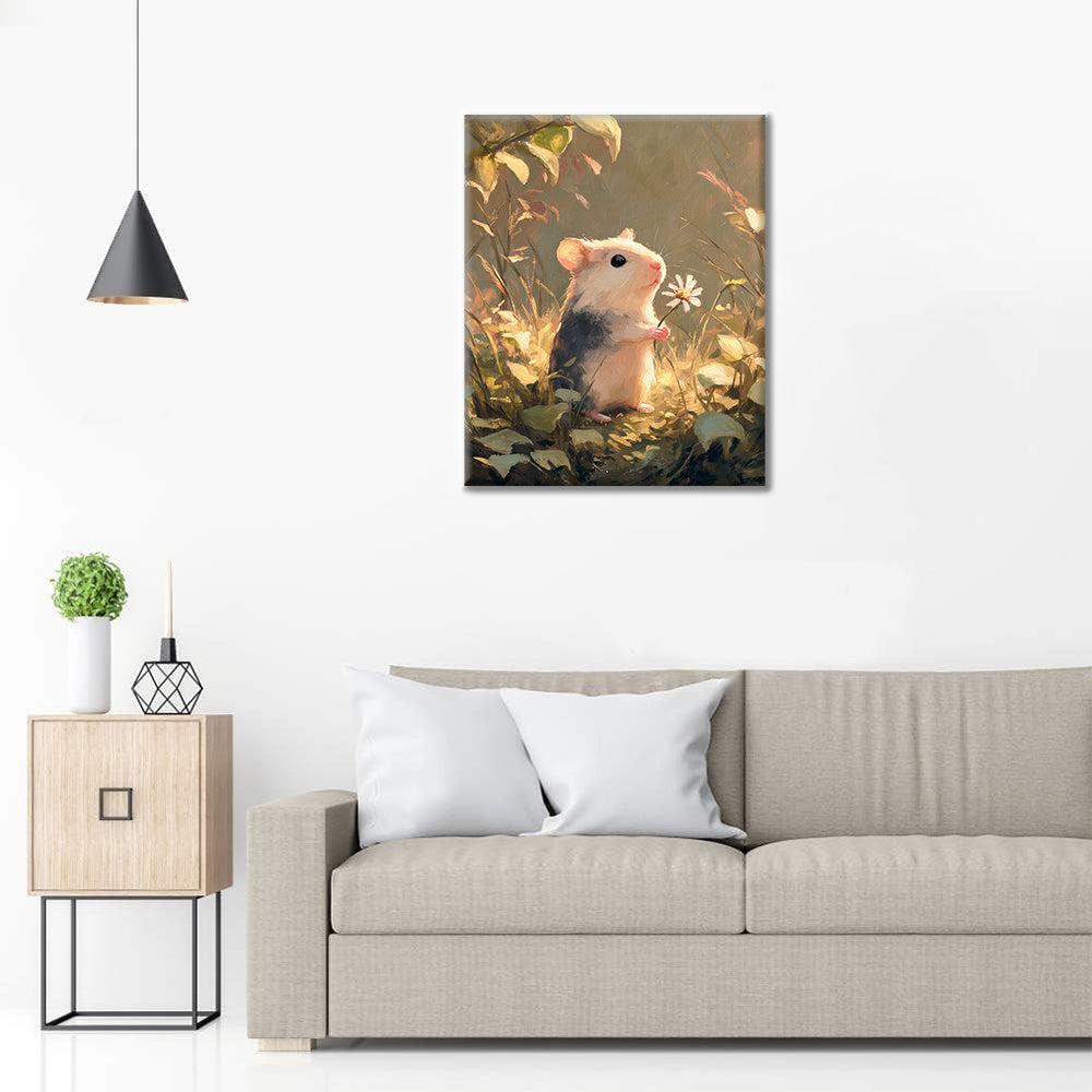 Flowers And Mouse - Paint by Numbers