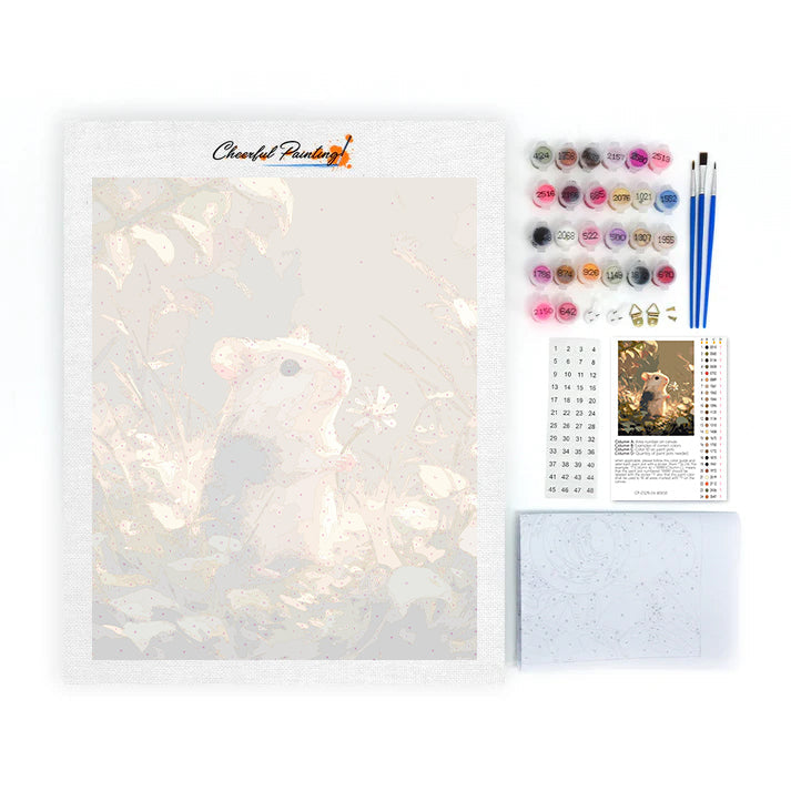 Flowers And Mouse - Paint by Numbers