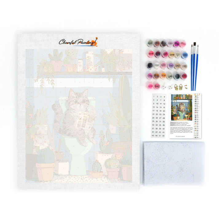 Kitty Reads - Paint by Numbers