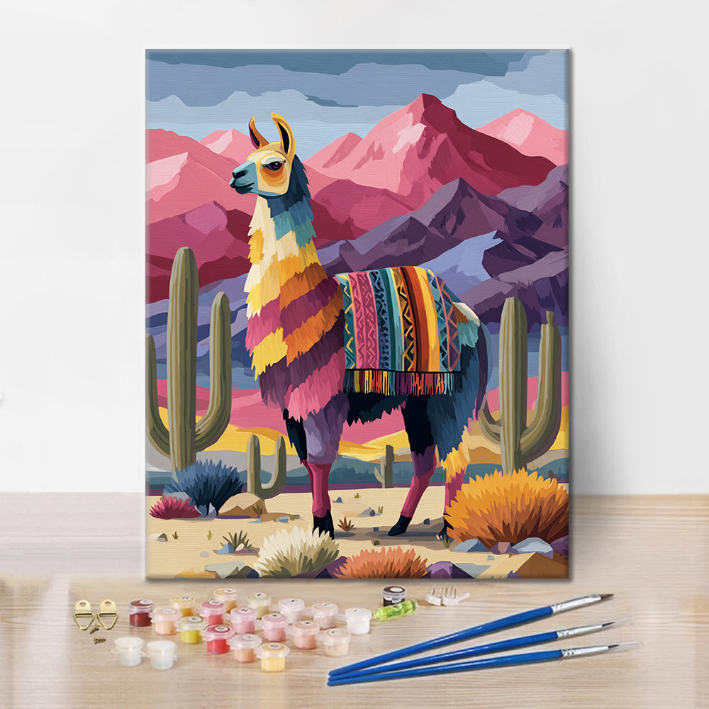 Llama Wearing - Paint by Numbers