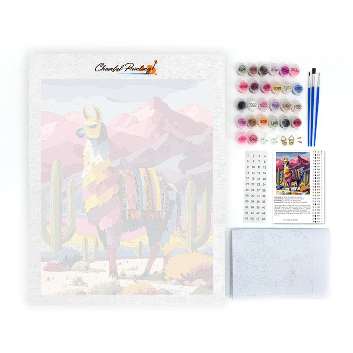 Llama Wearing - Paint by Numbers