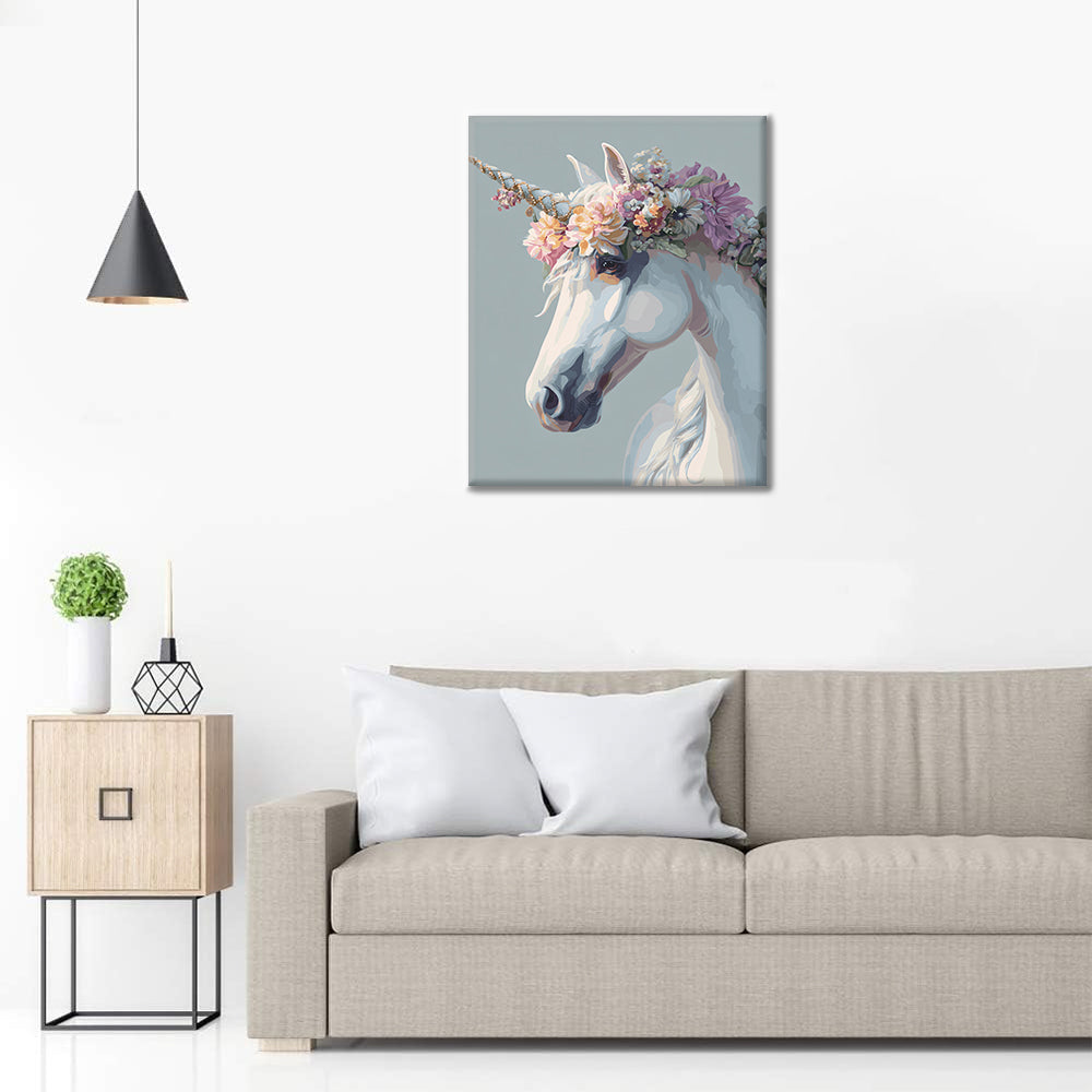 White Unicorn - Paint by Numbers