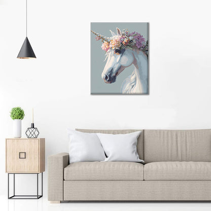 White Unicorn - Paint by Numbers