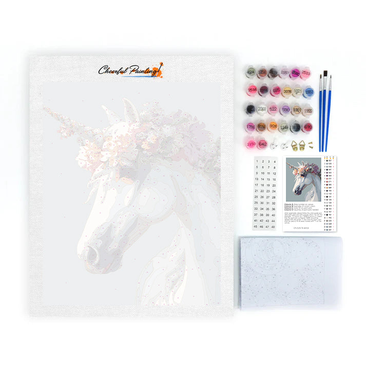 White Unicorn - Paint by Numbers